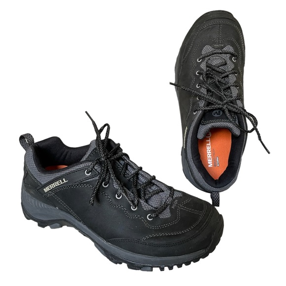 Merrell Shoes - Merrell Hiking Leather Black Grey Shoes Salida Trekker Performance 9